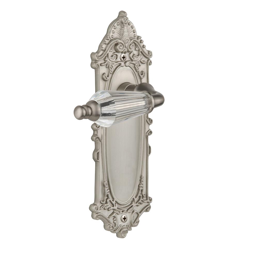 Nostalgic Warehouse VICPRL Full Passage Set Without Keyhole Victorian Plate with Parlour Lever in Satin Nickel